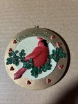 Red Bird Cardinal Christmas Tree Ornament Holly Berry Seasons Greeting Gift Rare. Fixed Price $5.00.