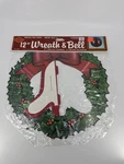 Vintage Beistle 12 Inch Christmas/holiday Wreath W/ Honeycomb Bell Centerpiece. Fixed Price $19.79.
