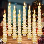 8 Pack Christmas Tree Candles, 10 Inch Pure Beeswax Shaped Tap.... Fixed Price $41.57.