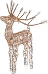 Alpine Corporation 35" Tall Outdoor Rattan Reindeer Lawn Decoration With 50 Whit. Fixed Price $60.83.