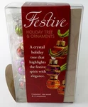 Festive 6" Glass Holiday Tree And Ornaments From Lsarts. Fixed Price $21.55.
