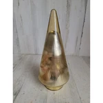 Glass Yellow Iridescent Pine Tree Xmas Home Decor Table Top Unique. Fixed Price $34.75.
