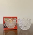 Mikasa Frosted 3" Santa Votive Crystal Glass Candle Holder Germany Open Box. Fixed Price $11.96.