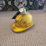 Old World Christmas Construction Helmet Glass Ornament Nwt Carpenter Tool New. Fixed Price $7.00.
