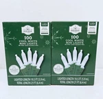 Holiday Time - 100 Cool White Mini Led Lights Green Wire Qty 2. Fixed Price $9.98.