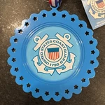New With Tags Kurt Adler 3.5 Inch Round Blue Us Coast Gaurd Christmas Ornament. Fixed Price $12.00.