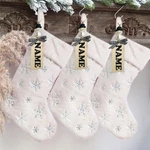 Aogu 3 Pack 22 Inch Faux Fur Sequin Snowflake Christmas Stockings Snowy White. Fixed Price $22.59.