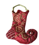 Whimsical Elf Shoe Swirl Toe Red Plush Christmas Stockings Members Mark. Fixed Price $40.00.