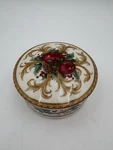 Vintage Mikasa Holiday Fruit Apple Orange Porcelain Round Covered Box UT111/683. Fixed Price $15.95.