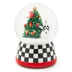 Mackenzie-childs Cozy Christmas Snowman & Tree Globe Courtly Check New. Fixed Price $69.95.