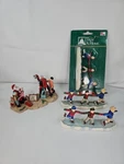 Vintage Trim Home Christmas Snow Village Figurines Lot Of 4 1- New Box. Fixed Price $23.43.