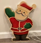Impact Plastics Santa Claus Window Light Sculpture Waving 18X13 Christmas Decor. Fixed Price $12.99.