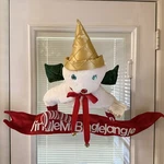Plush Mr Bingle With Jingle Jangle Banner Window Door Christmas Decoration. Fixed Price $25.16.