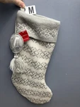 Fuzzy Knit Chevron Christmas Stocking Gray/white Holiday Wondershop 20" Letter. Fixed Price $18.99.