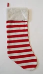 Dan Dee Collectors Choice Red White Striped Christmas Stocking Faux Fur Cuff 20". Fixed Price $13.99.