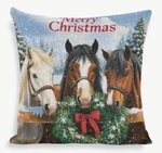 Horse Merry Christmas Double Sided Throw Pillow Cover Winter Holiday Home Decor. Fixed Price $14.36.