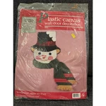 Vintage Hobby Kraft Plastic Canvas Wall Door Decoration Snowman Face Christmas. Fixed Price $12.00.