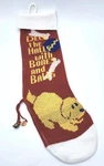 Christmas Deck The Halls W/ Bone Balls Knit Dog Puppy Treat X-mas Stocking. Fixed Price $17.50.