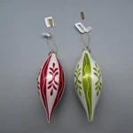 Katherines Collection Christmas Bulb Red Green Glass Ornaments - Set Of Two. Fixed Price $19.99.