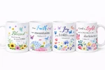Christian Bible Verse Mug Set 4 Faith Inspirational Coffee Cups Gift. Fixed Price $39.99.