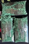 Set Of 12 Cheese Markers Stainless Steel Modern Charcuterie Board Forks. Fixed Price $24.00.