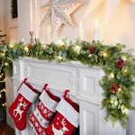 Seasonbliss 6FT Christmas Garland, Norfolk Pine Lighted With Berries .... Fixed Price $65.74.