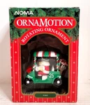 Noma Ornamotion 'fore!' Golf Cart Santa Rotating Ornament 1989 New Old Stock. Fixed Price $21.99.