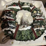 The Hamilton Collection Thomas Kinkade Christmas Village Wreath - Ac/dc Works. Fixed Price $74.99.