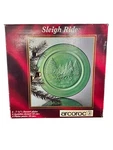 Arcoroc Sleigh Ride Through The Woods Set Of 4 Green Dessert Plates 7.5. Fixed Price $24.99.