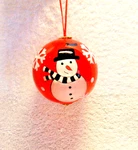 Hand Painted Glass Ball Christmas Ornament Snowman-snowflakes #b. Fixed Price $9.60.