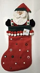 December Home Lge Felt Christmas Stocking Jumbo 24"X11" Nwt Santa Claus Buttons. Fixed Price $6.99.