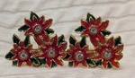 Christopher Radko Poinsettia Christmas Clip-on Earrings. Fixed Price $16.00.