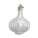 Old World Christmas White Garlic Bulb Glass Ornament 2.75 Inch Free Box 28043. Fixed Price $19.98.