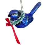 Kurt Adler Blue Jay Bird Ornament Wreath Ribbon Christmas Decor 4". Fixed Price $7.74.