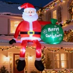 8 Christmas Inflatables Outdoor Decorations, Santa Claus With Gift Bag, Le.... Fixed Price $108.69.