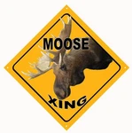 Moose Xing Metal Sign - 12X12 Man Cave Cabin Indoor Wall Decor. Fixed Price $27.99.