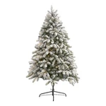 Nearly Natural 6FT Flocked South Carolina Spruce Christmas Tree W/ 450 Lights. Fixed Price $284.99.