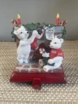 1997 Coca Cola Coke Cast Iron Stocking Holder Christmas Polar Bears Fireplace. Fixed Price $24.99.