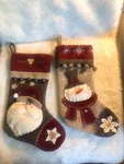Advanced Concept Christmas Stockings Set Of 2 Felt Santa Snowman Target 3D. Fixed Price $26.24.