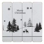 Northlight 16-INCH White Merry Christmas Post Card Winter Scene Wooden Wall Sign. Fixed Price $25.19.