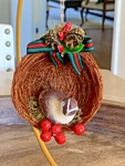 Vintage Christmas Ornament Chickadee Bird Nest Holly Berry. Fixed Price $14.24.