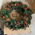 X Holiday Window Wreaths Multicolor Lights 20" Douglas Fir Prelit Artificial. Fixed Price $45.00.