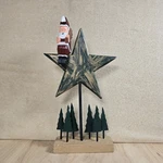 Lillian Vernon Wooden Santa Star Decor Rustic Christmas Tree Scene. Fixed Price $19.99.