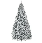 Costway CM22069 9FT Premium Snow Flocked Hinged Artificial Christmas Tree Unlit. Fixed Price $100.00.