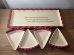 Hallmark Rectangular Serving Set With Pie Shaped Plates Euc 18" X 8.5". Fixed Price $14.95.