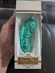 Kurt S. Adler Kringle Glass Green Pickle 4" Ornament Christmas Holiday. Fixed Price $15.00.