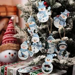 36 Pcs Winter Snowman Ornaments Wooden Blue Shape Hanging Decoration .... Fixed Price $22.92.