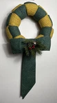 Vintage Handmade Stuffed Patchwork Quilted Christmas Wreath Grandmacore Bell. Fixed Price $22.50.