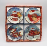 Mww Market Santa By Susan Winget Mini Plates Set Of 4 Ec. Fixed Price $39.97.