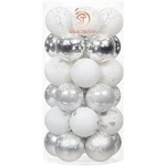 Sea Team 60MM/2.36" Christmas Tree Pendants Baubles Balls 30 Pcs Silver & White. Fixed Price $11.02.